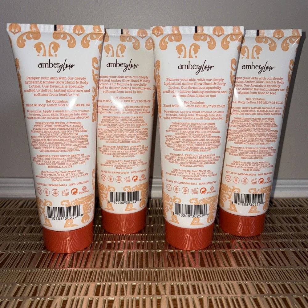 Lot of 4 Amber Glow Sun Kissed Citrus Moisturizing Hand & Body Lotion NEW